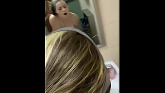 Public Bathroom Encounter With A Pretty Girl Who Experiences Intense Pleasure And Orgasm