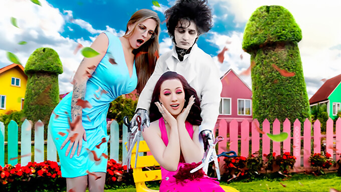 Edward Scissorhands parodia con MILFs de grandes tetas Elias Cash y Elias Cash.