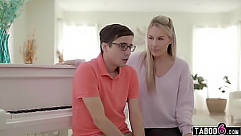 Busty Piano Teacher Bunny Madison Entices Young Student With Oral Skills