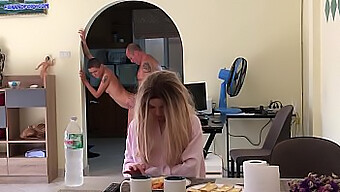 Stepdaughter'S Naughty Behavior Caught On Camera By Mom While Stepdad Gives Her An Anal Creampie