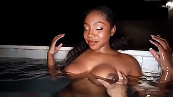 Black Beauty Gets Fucked On The Poolside In Reverse Cowgirl Position