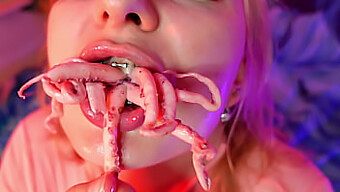 Arya Grander Indulges In A Bizarre Culinary Fetish With An Octopus