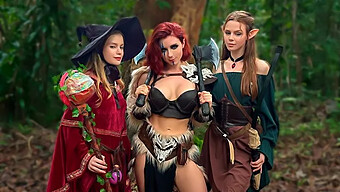 D & D World'De Kızıl Tanrıçalar: Sweetie Fox, Diana Rider Ve Arinafox, Açık Pov Macerasında