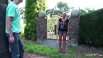 German Stepmom Discovers Son Masturbating In The Garden And Joins In For A Sexual Encounter